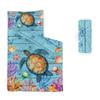 Datura home Nap Mat -Turtle Sleeping Bag with Removable Pillow - Daycare and Sleepovers Preschool Kindergarten Bedding Set for Kids Toddler Boys Girls(Turtle2 Standard) view 1