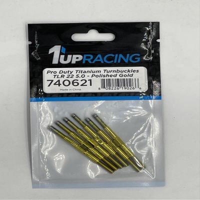 1UP740621 1Up Racing Pro Duty Titanium Turnbuckle Set - Hand Polished Gold - TLR