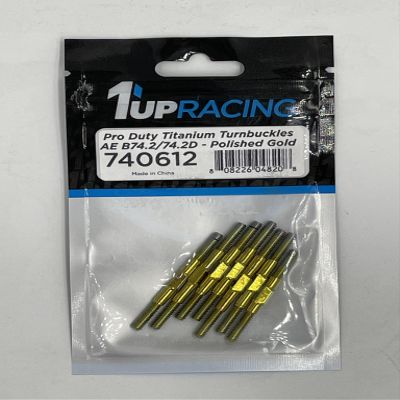 1UP740612 1Up Racing Pro Duty Titanium Turnbuckle Set - Hand Polished Gold - AE
