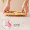 let's make Bamboo Suction Plates Bowls Set for Baby Toddler Divided Platter Food bowl with Silicone Fork & Spoon All-Natural Baby Feeding Set for Baby-Led Weaning, Non-Slip Design view 3