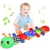 Baby Toys 0 to 12 Months, Musical Stuffed Animal Toys for 0-3-6-12 Months, Soft Sensory Toys with Crinkle and Rattles, Infant Tummy Time Toys for Newborn Boys Girls (Pink, Green) view 3