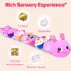 Baby Toys 0 to 12 Months, Musical Stuffed Animal Toys for 0-3-6-12 Months, Soft Sensory Toys with Crinkle and Rattles, Infant Tummy Time Toys for Newborn Boys Girls (Pink, Green) view 4