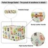 YoCosy Large Storage Baskets for Organizing Shelves Green Cute Jungle Animal Owl Fox Foldable Cube Storage Bins with Handles Rectangle Fabric Closet Organizers for Home Toys Clothes, 1 Pack view 3