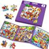 Magnetic Puzzles for Kids Ages 4-8, 3 in 1 Toddlers Cartoon Magnet Jigsaw Puzzle Book, Travel Toys, Preschool Learning Toy for Ages 3-8 (Purple Squad) view 1
