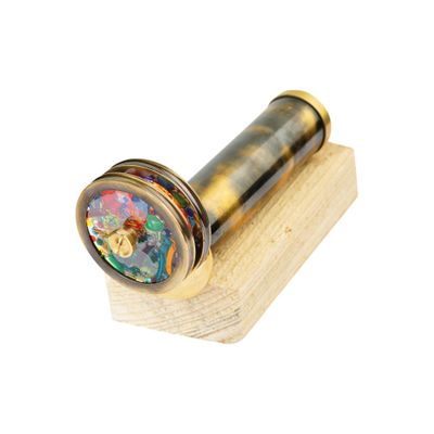 AL QAYIM Handcrafted Brass Kaleidoscope - Vintage Antique Design, 3D Mirror Lens, for Kids & Adults - Mesmerizing Patterns, Endless Creativity Occasions (Vintage)