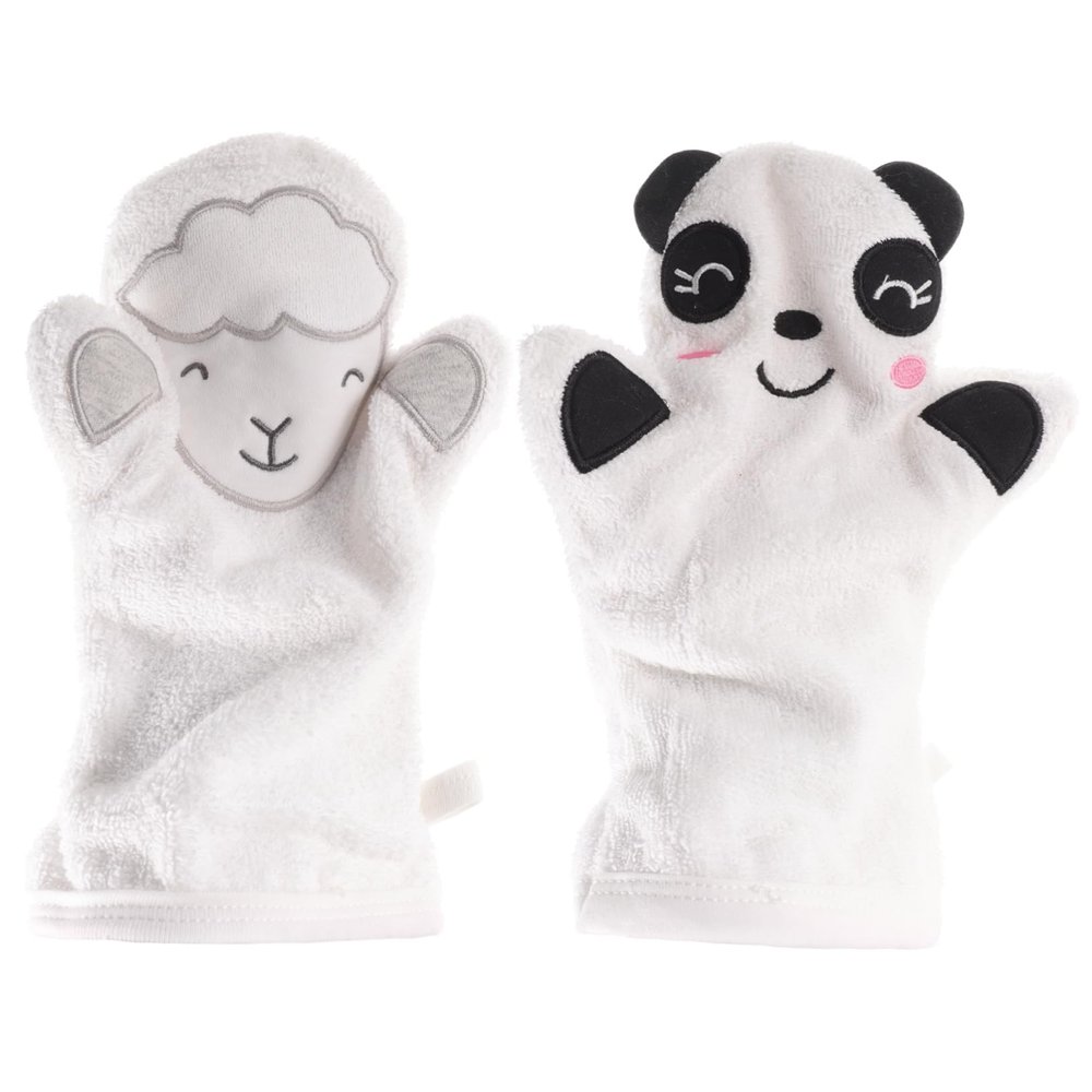 2Pcs bath gloves baby bath baby scrubber bath brush body scrub mitt shower back scrubber mittens kids bath wash gloves bathing gloves clean Accessories cotton white newborn