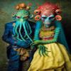 Cross & Glory - Meet The Aliens: Xantara and Nykara - 1000 Piece Jigsaw Puzzle | Unique Alien Couple Artwork | Satin Finish view 1