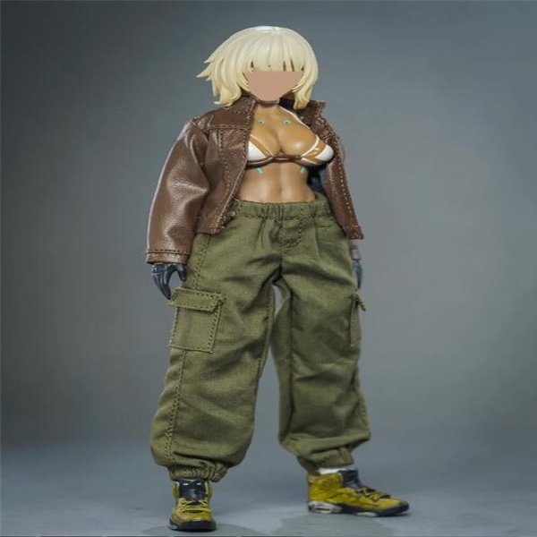 1/12 Scale Female Clothes,Female Brown Coat Green Pants Trousers Costume Outfit Clothing for 6inch Soldier Action Figure Body (Brown Coat+Green Pant)