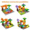 Kids Marble Run Building Block Dinosaur, Montessori Learning Resources STEM Toy Bricks Maze Puzzle Set Race Track Compatible with Major Brands for Age 3 4 5 6 7 8+ Boys Girls Birthdays view 4