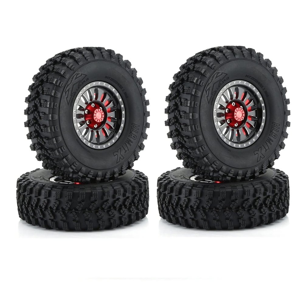 4PCS 1.9 Inch Deadlock Wheel Rim Tires Cutter Diameter 102mm Aluminum Alloy Wheel Rim 1/10 RC Crawler Car Axial for for Traxxas TRX-4 Modification Accessories (Color : A Metal Rim)
