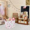 DDBASKET Rose Pink Baby Basket Nursery Baskets Girl Baby Storage Bins Rectangular Cute Kids Toy Storage Bin Organizer Book Shelf Basket Rose Room Decor(Pink Rose) view 3