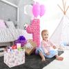 DDBASKET Rose Pink Baby Basket Nursery Baskets Girl Baby Storage Bins Rectangular Cute Kids Toy Storage Bin Organizer Book Shelf Basket Rose Room Decor(Pink Rose) view 4