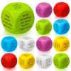 Hanaive 12 Pcs Learning Conversation Cubes Social Emotional Learning Dice Family Dice Game Speech Therapy for Kids Teacher Family Classroom(Wood) view 1