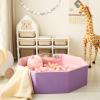 Foldable Ball Pit for Toddlers Large Soft Indoor Outdoor Pop Up Baby Kids Infant Ballpit Big Collapsible Puppy Dog Cat Pits with Basketball Hoop (Balls Not Included) Pink Purple view 2