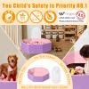 Foldable Ball Pit for Toddlers Large Soft Indoor Outdoor Pop Up Baby Kids Infant Ballpit Big Collapsible Puppy Dog Cat Pits with Basketball Hoop (Balls Not Included) Pink Purple view 3