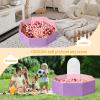 Foldable Ball Pit for Toddlers Large Soft Indoor Outdoor Pop Up Baby Kids Infant Ballpit Big Collapsible Puppy Dog Cat Pits with Basketball Hoop (Balls Not Included) Pink Purple view 4