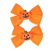 Baby Halloween Hair Bow Clip Girls Halloween Hair Clip Headwear Halloweens Hair Accessories 2 Pack WJR19 (Orange Pumpkin) view 1