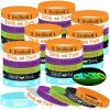 Capoda 100 Pcs Halloween Luminous Silicone Wristbands, Pumpkin Patterns Rubber Bracelets Glow in the Dark, for Kid over 6 Years Halloween Trick or Treat Party Favors Goodie Bag Stuffers Supplies view 1