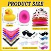 12 Sets Cowboy Ducks with Mini Hat Scarf and Sunglasses Mini Bath Duck Toys for Birthday Swimming Party Gift Favor Decorations view 2