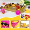 12 Sets Cowboy Ducks with Mini Hat Scarf and Sunglasses Mini Bath Duck Toys for Birthday Swimming Party Gift Favor Decorations view 4