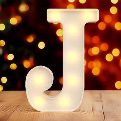 Alphabet Marquee Light Up Sign - Large Letters J Wall Letters for Girl Baby Shower, Living Room, Bedroom, Halloween & Birthday Decorations