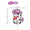 Cowgirl Happy 8th Birthday Cake Topper, Eight Cake Decor for Girl, My 8th Rodeo Western Birthday Party Decoration, Wild West Themed Party Supplies - Pink & Brown Glitter view 2