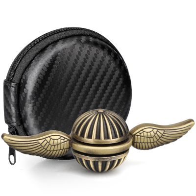 Brass Fidget Spinner Orb Anxiety Toy, Stress Relief Spin Fidgets Hand Bearing Tri Spinner for Kids Adults, Cool Ball Fingertip Gyro Spinning Top Novelty Gift for School Home Office