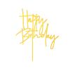 Gold DIY Happy birthday Cake Topper Acrylic Happy Birthday Cake Sign Party Decorations Supplies(Gold 1) view 1
