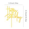 Gold DIY Happy birthday Cake Topper Acrylic Happy Birthday Cake Sign Party Decorations Supplies(Gold 1) view 2