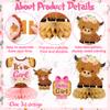 12 Pcs Pink Highland Cow Honeycomb Centerpieces - Floral Highland Cattle Baby Shower Party Table Decoration - It's a Girl Gender Reveal Cutout Welcome Baby Party Table Topper Photo Prop Decor view 4