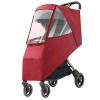 Universal Stroller Rain Cover - Windproof, Coldproof - Breathable Material, Ventilation Holes for Unrestricted Airflow (Wine Red) view 4