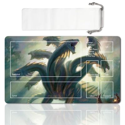 Board Game MTG Playmat Games Size 60X35 cm CCG Compatible for TCG RPG CCG Play mats (PROGENITUS(1)-Zone)