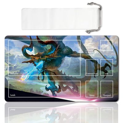 Board Game MTG Playmat Games Size 60X35 cm CCG Compatible for TCG RPG CCG Play mats (Nicol Bolas, The Ravager-Zone)