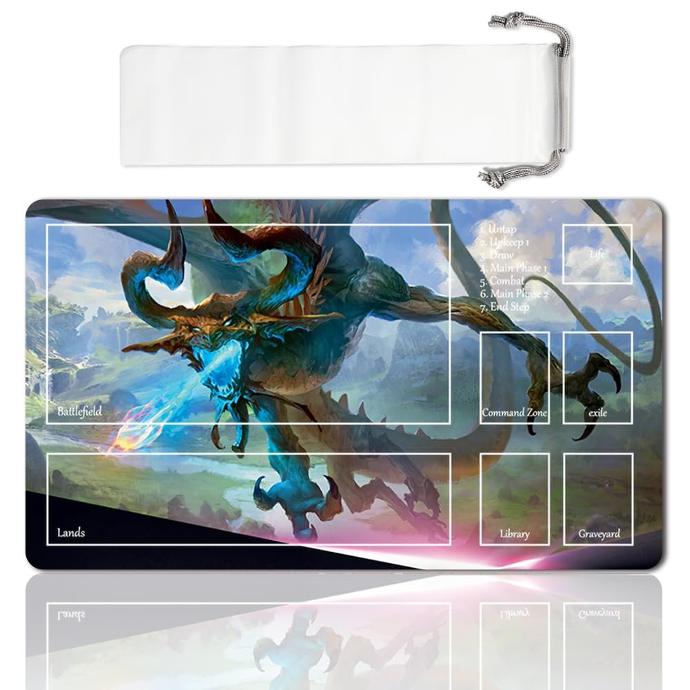 Board Game MTG Playmat Games Size 60X35 cm CCG Compatible for TCG RPG CCG Play mats (Nicol Bolas, The Ravager-Zone)