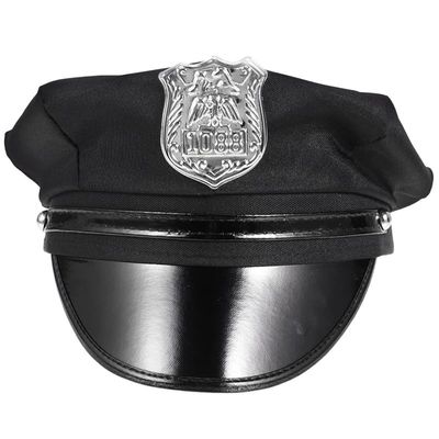 Beaupretty Police Hat Officer Cap Women Police Hat PU Leather Captain Officer Costume Accessories for Halloween Christmas Cosplay