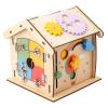 Almencla Busy Board Wooden House Sensory Toy 14 in 1 Basic Life Skills Early Education Wooden Activity House for Kindergarten Children Birthday Gift view 1