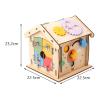 Almencla Busy Board Wooden House Sensory Toy 14 in 1 Basic Life Skills Early Education Wooden Activity House for Kindergarten Children Birthday Gift view 2
