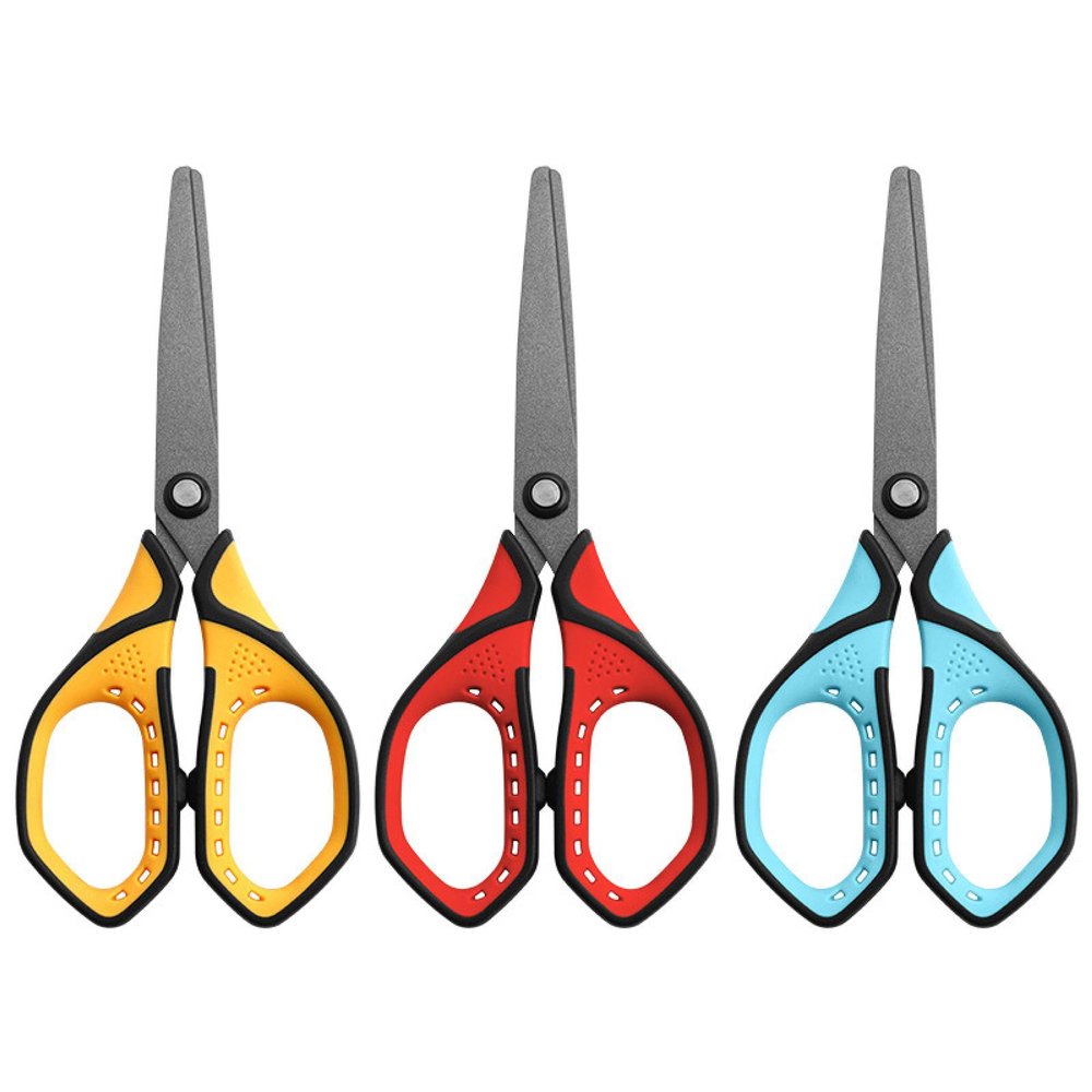 Teflon anti-stick office scissors anti-slip art student stationery anti-stick household scissors Yellow