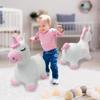 JAMARA Jumping Unicorn with Plush Cover and Pump  Animal Ears Support the Child, Durable and Durable, Easy Care, Washable, Jumping Ball, White view 2