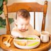 Baby Led Weaning Feeding Set - BPA Free - Foodgrade Silicone - Strong Suction Plate & Bowl - Silicone Bib - Training Cup - 2 Fork & Spoon Sets - Almond Baby Tableware Set for 6 Months & Older view 3