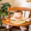 Baby Led Weaning Feeding Set - BPA Free - Foodgrade Silicone - Strong Suction Plate & Bowl - Silicone Bib - Training Cup - 2 Fork & Spoon Sets - Almond Baby Tableware Set for 6 Months & Older view 4