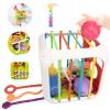 Aprilwolf Montessori Toys for Toddlers, 7-in-1 Activity Cube, Shape Sorter Toy| Baby Developmental Learning Toys| First Birthday Gifts view 1