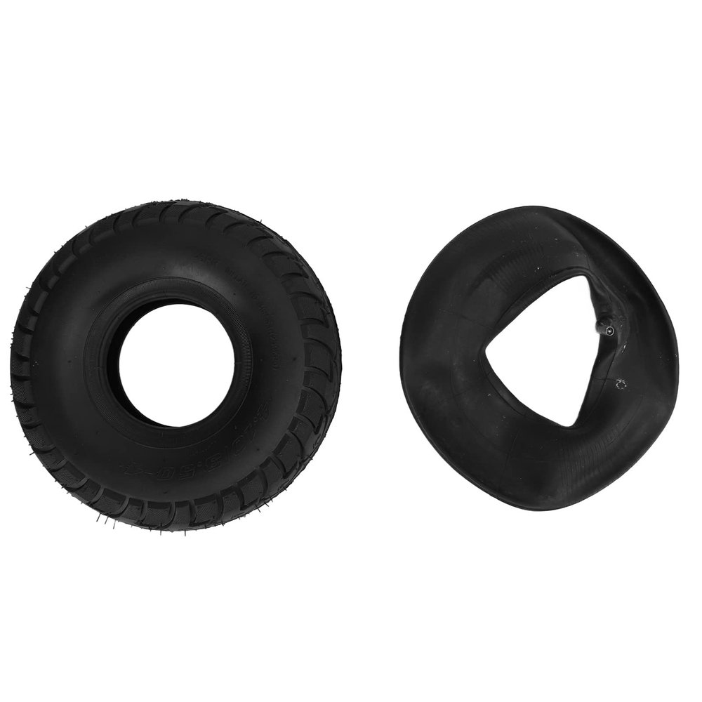 10 Inch 4.10 3.504 Inner Tube Tire With Bent Valve 4.10/3.504 Rubber Inner Outer Tyre Pneumatic Tire Replacement, 4.10/3.50 4 Tire, 0