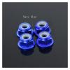 4pcs CNC Aluminum Flange Nylon Lock Nut M4 Multicolor for 1/10 1/14 RC Car Truck Crawler Drift TRX4 SCX10 Scania Universal Part (Color : Navy Blue 4pcs) view 2