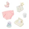 LullaBaby  9 Pieces Changing Set  Diaper, Baby Wipes & Stacking Rings 14-Inch Baby Doll Accessories  Pretend Play 2+ Years  Play & Care Set view 1