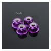 4pcs CNC Aluminum Flange Nylon Lock Nut M4 Multicolor for 1/10 1/14 RC Car Truck Crawler Drift TRX4 SCX10 Scania Universal Part (Color : Purple 4pcs) view 2