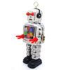 Charmgle Spring Wind-up Toys Desk Robot Adult Collection Toy, Photography Props Novelty Tinplate Toy Store Decoration Silver view 1