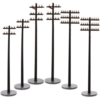 EXCEART Miniature Telephone Poles 30 Pcs O Gauge Train Accessories Plastic Telegraph Poles for Model Railway Diorama Sand Table Micro Landscape Decor