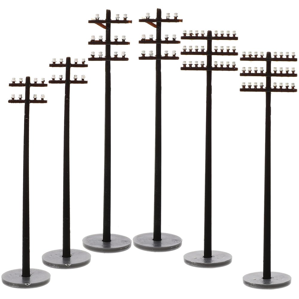 EXCEART Miniature Telephone Poles 30 Pcs O Gauge Train Accessories Plastic Telegraph Poles for Model Railway Diorama Sand Table Micro Landscape Decor