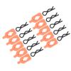 RC Body Clips Bent R Pins, RC Body Clips Pins Long Lasting Sturdy Anti Crack 10pcs Durable with 10 Handles for 1/18 RC Car (Orange) view 1